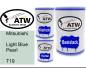 Preview: Mitsubishi, Light Blue Pearl, T19: 500ml Lackdose + 500ml Klarlack + 250ml Härter - Set, von ATW Autoteile West.